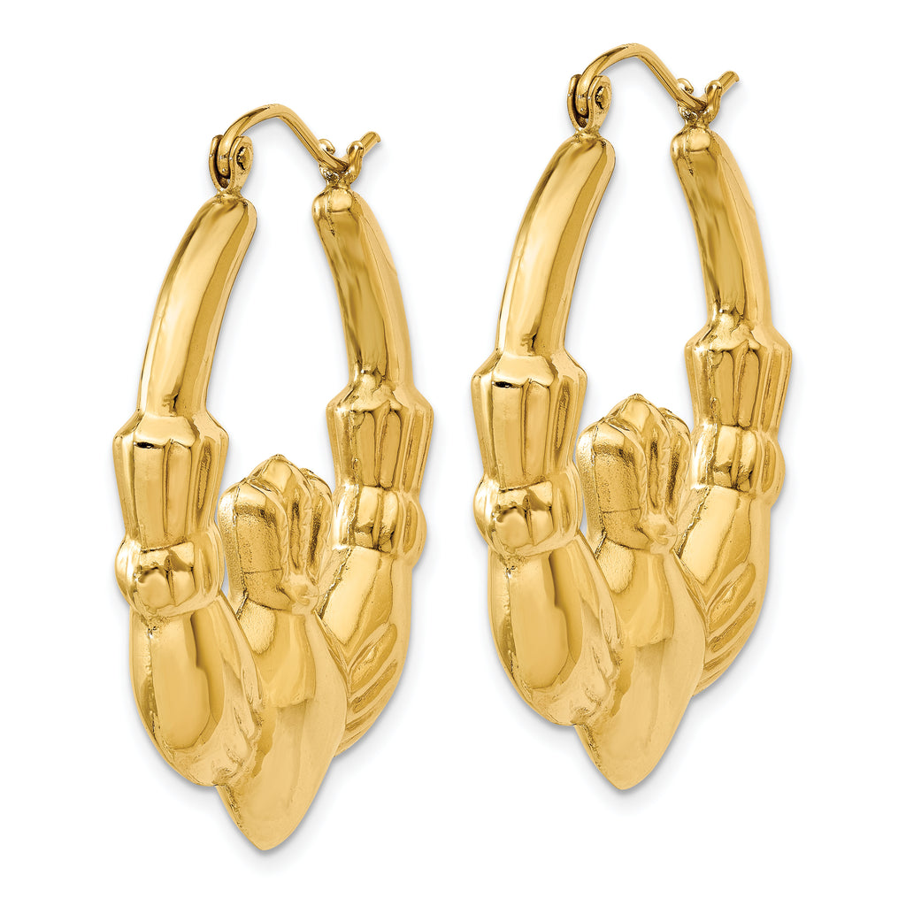 Sophia Jewelers 14K Gold Polished Claddagh Hoop Earrings for Women