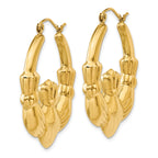 Sophia Jewelers 14K Gold Polished Claddagh Hoop Earrings for Women