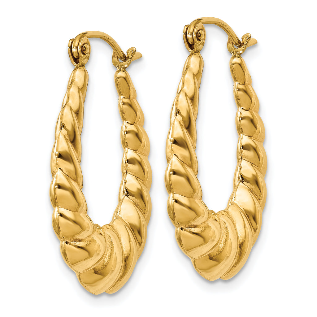 Sophia Jewelers 14K Gold Polished Twisted Hoop Earrings for Women