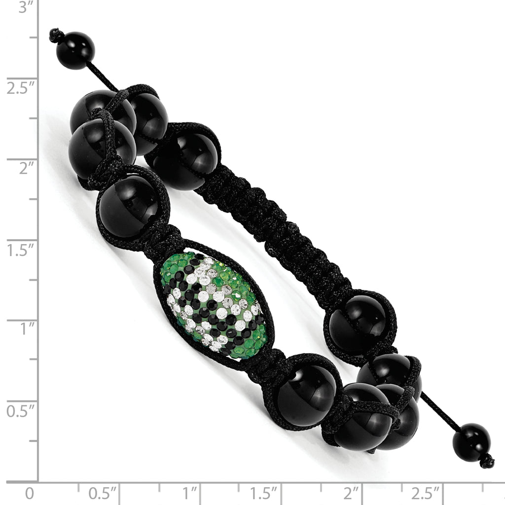 Crystal Onyx Macrame Bracelet with Adjustable Elegant Design