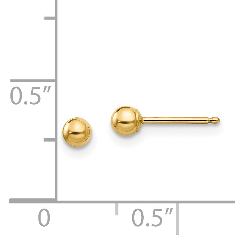 Sophia Jewelers 14K Gold Polished Ball Post Earrings for Women