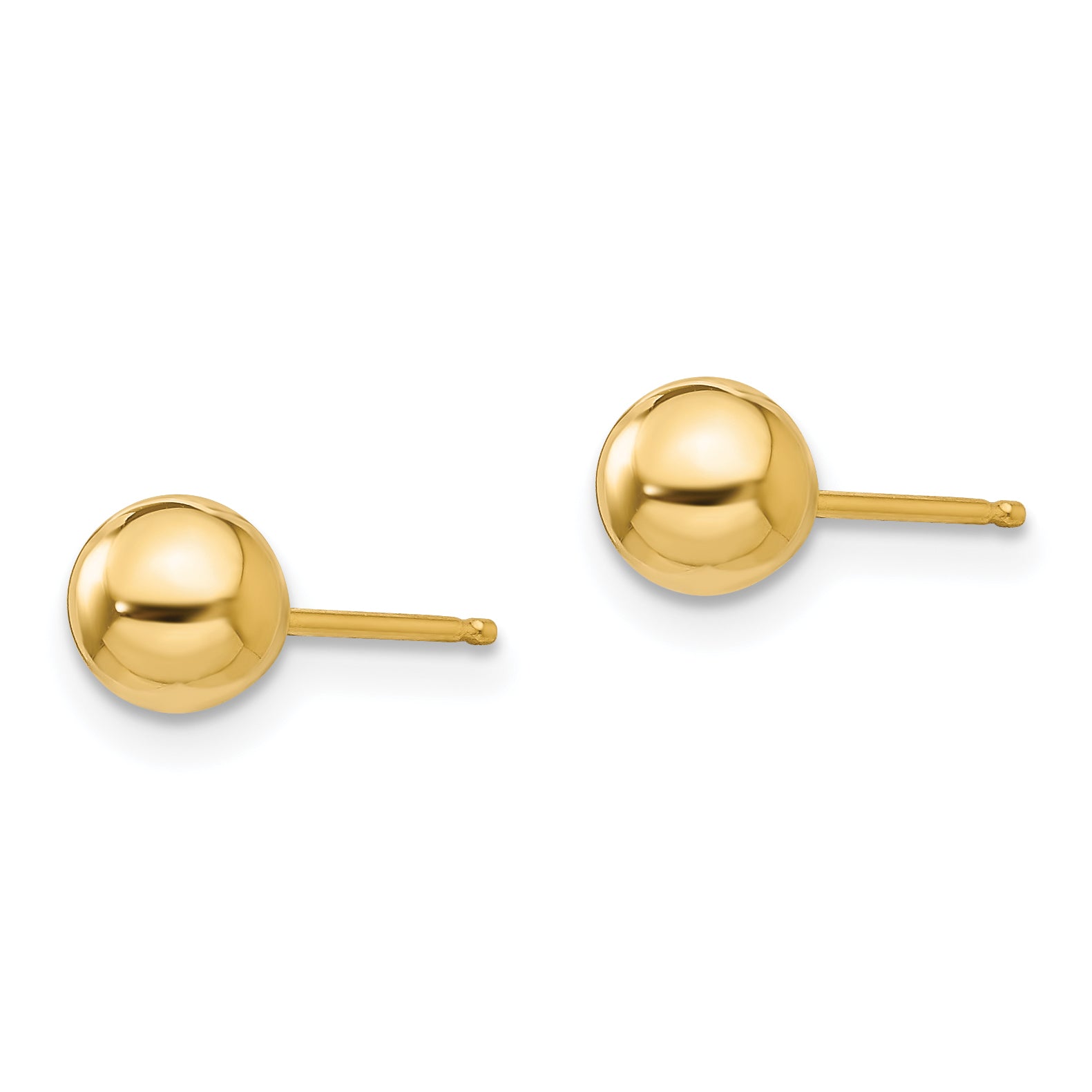 14K Gold Polished Ball Earrings with Silicone Back Elegant Women's Jewelry Secondary image