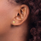 14K Gold Polished Ball Earrings with Silicone Back Elegant Women's Jewelry