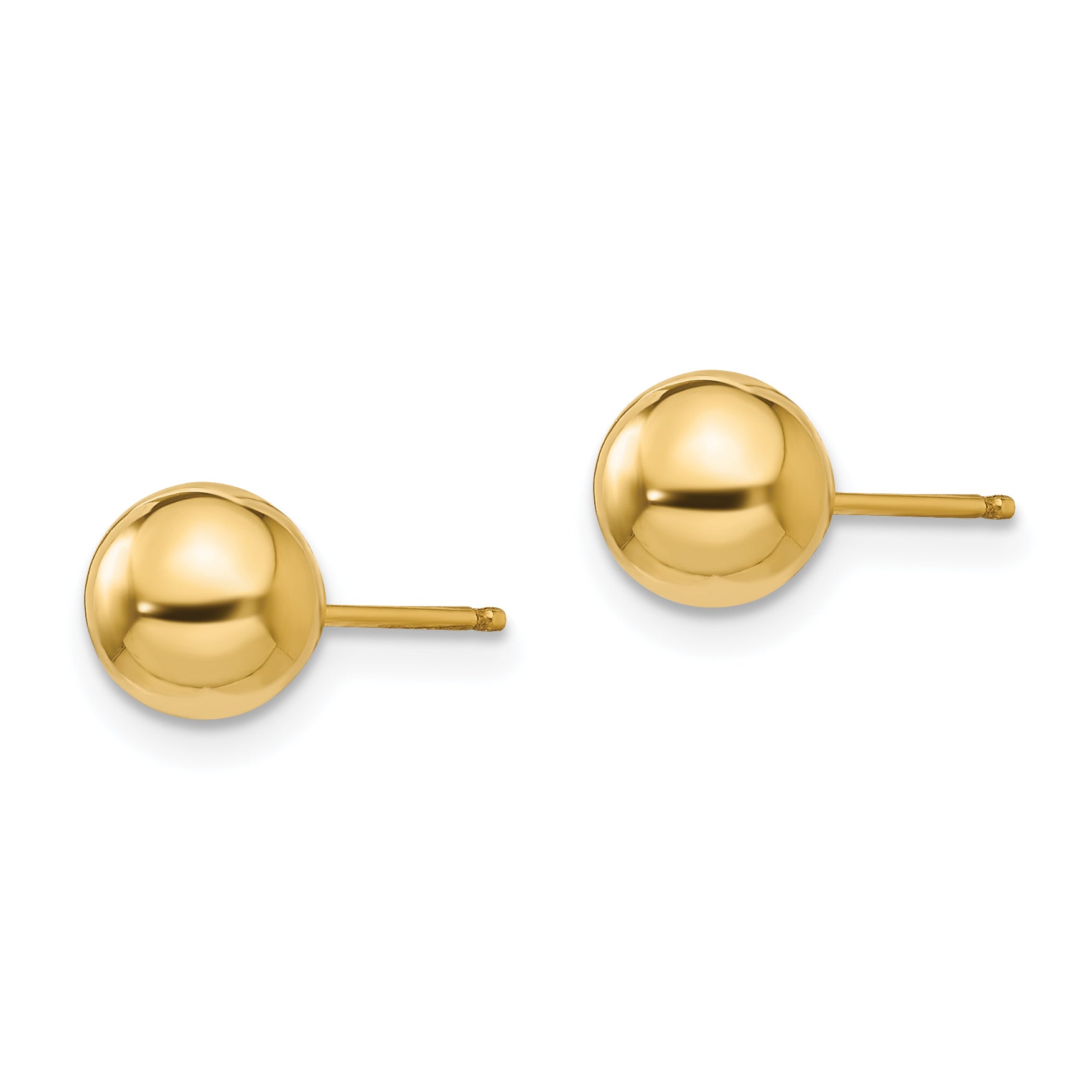 14K Gold Polished Ball Earrings with Silicone Back for Women Secondary image