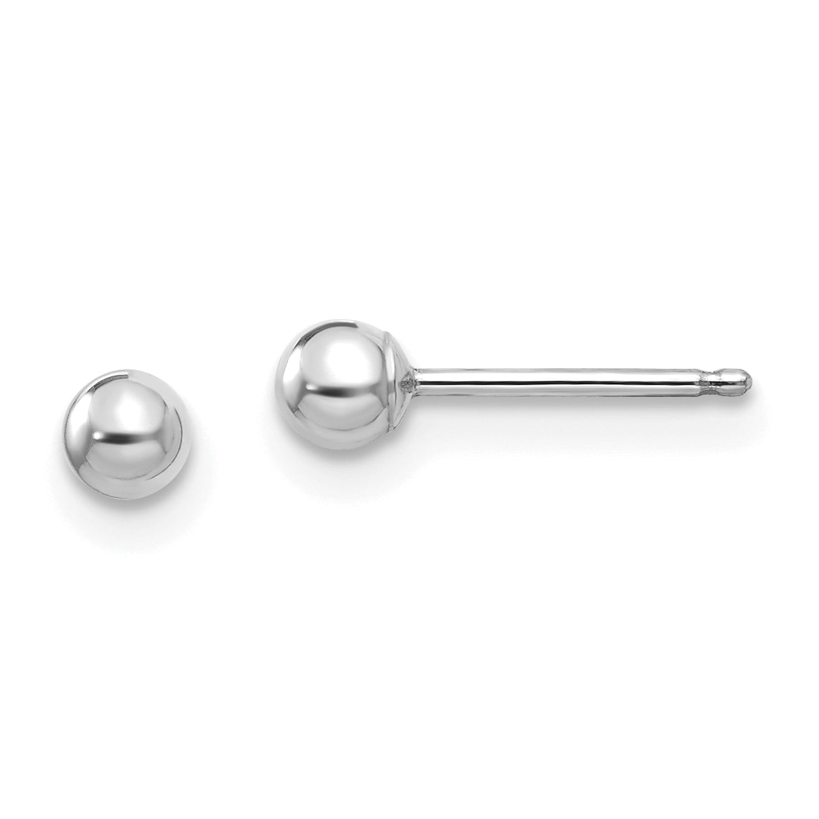 14k White Gold Madi K Polished 3mm Ball Post Earrings Main image