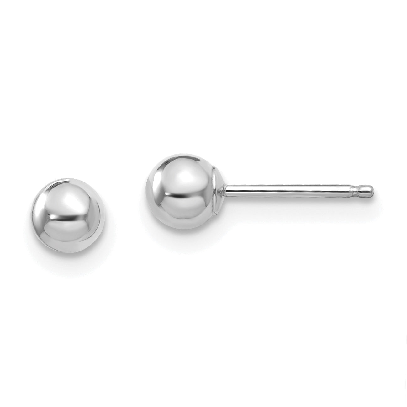 14k White Gold Madi K Polished 4mm Ball Post Earrings Main image
