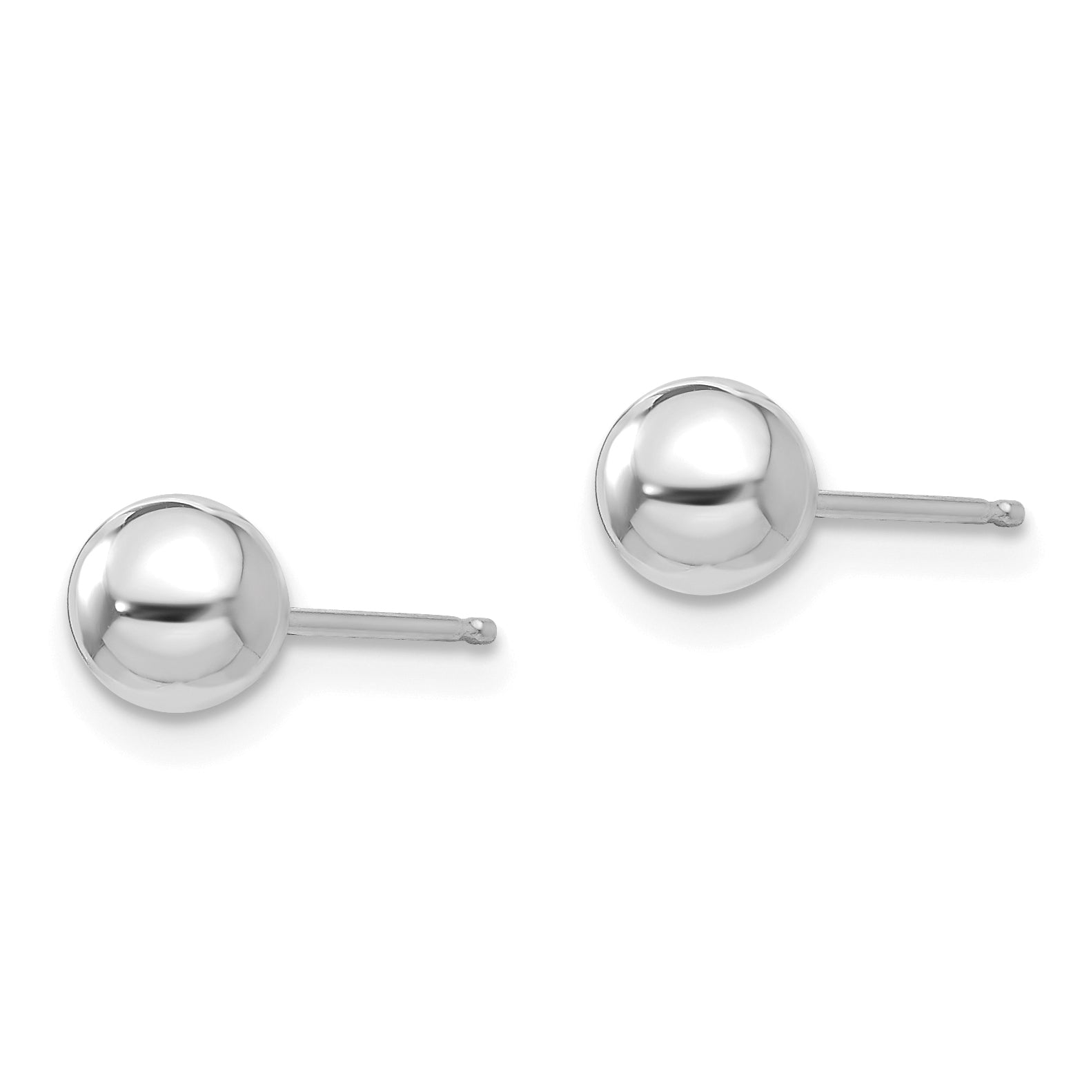 14K White Gold Polished Ball Earrings for Women Elegant and Lightweight Secondary image
