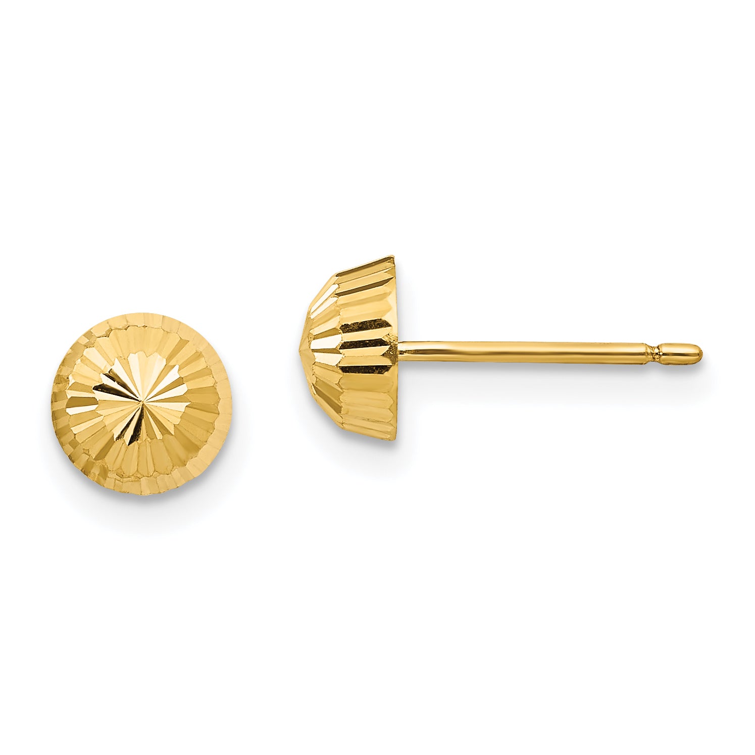 14k Madi K Polished & D/C Swirl 5mm Button Post Earrings Main image