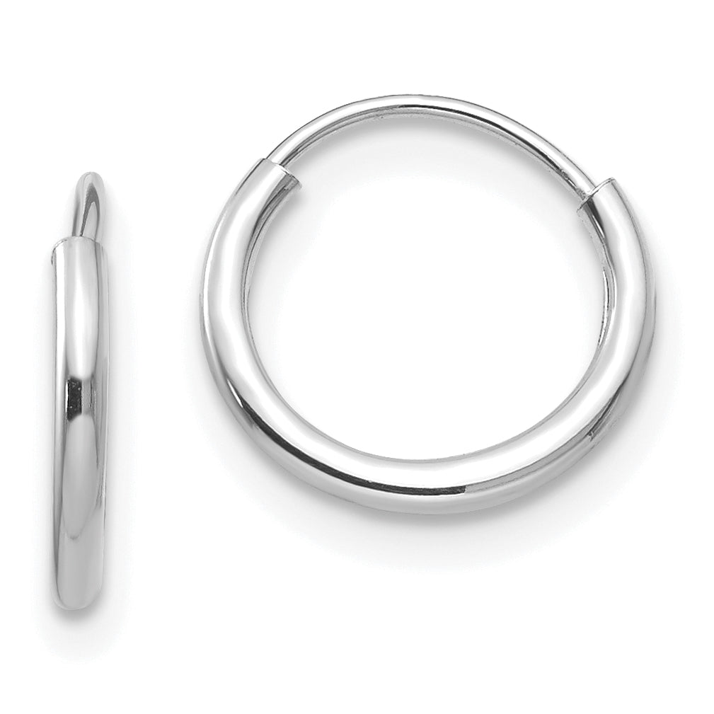 Sophia Jewelers 14K White Gold Children's Polished Hoop Earring Set Secondary image
