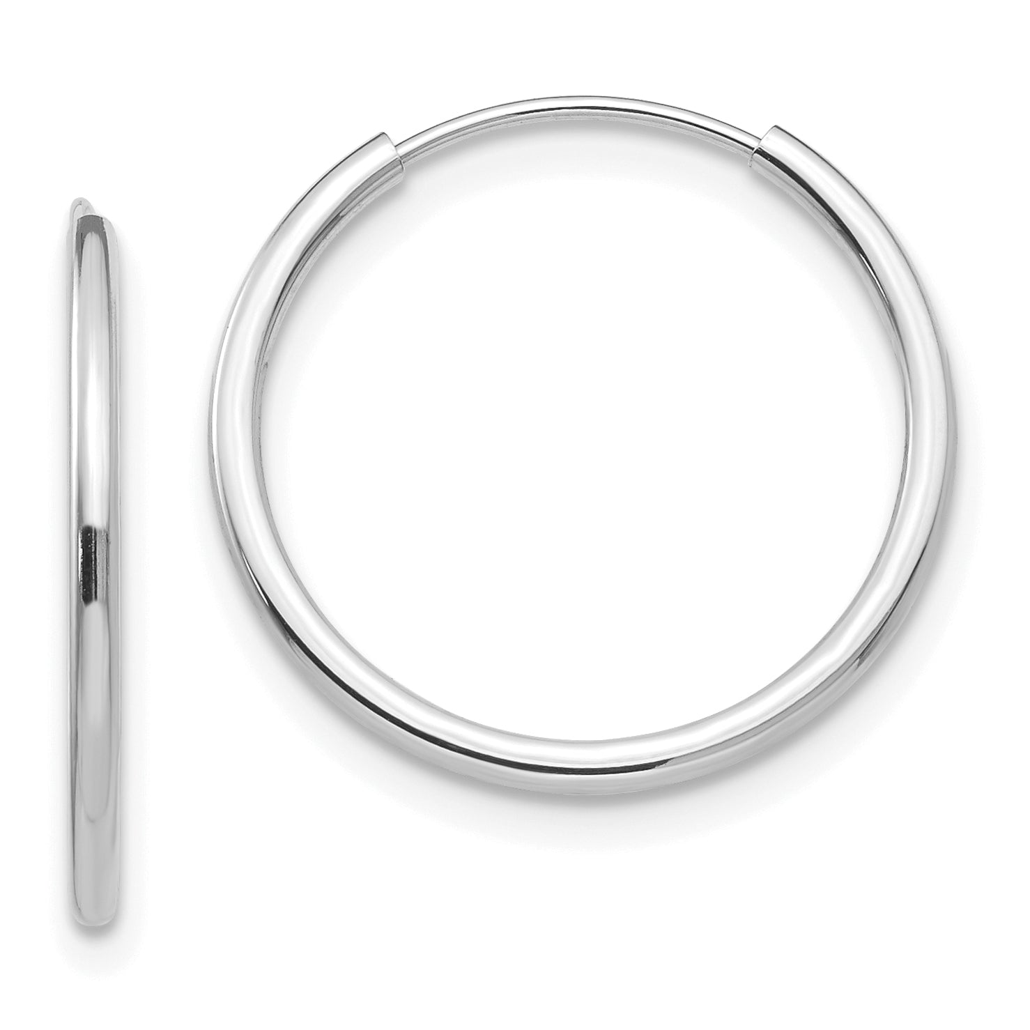 Sophia Jewelers 14K White Gold Children's Polished Hoop Earring Set