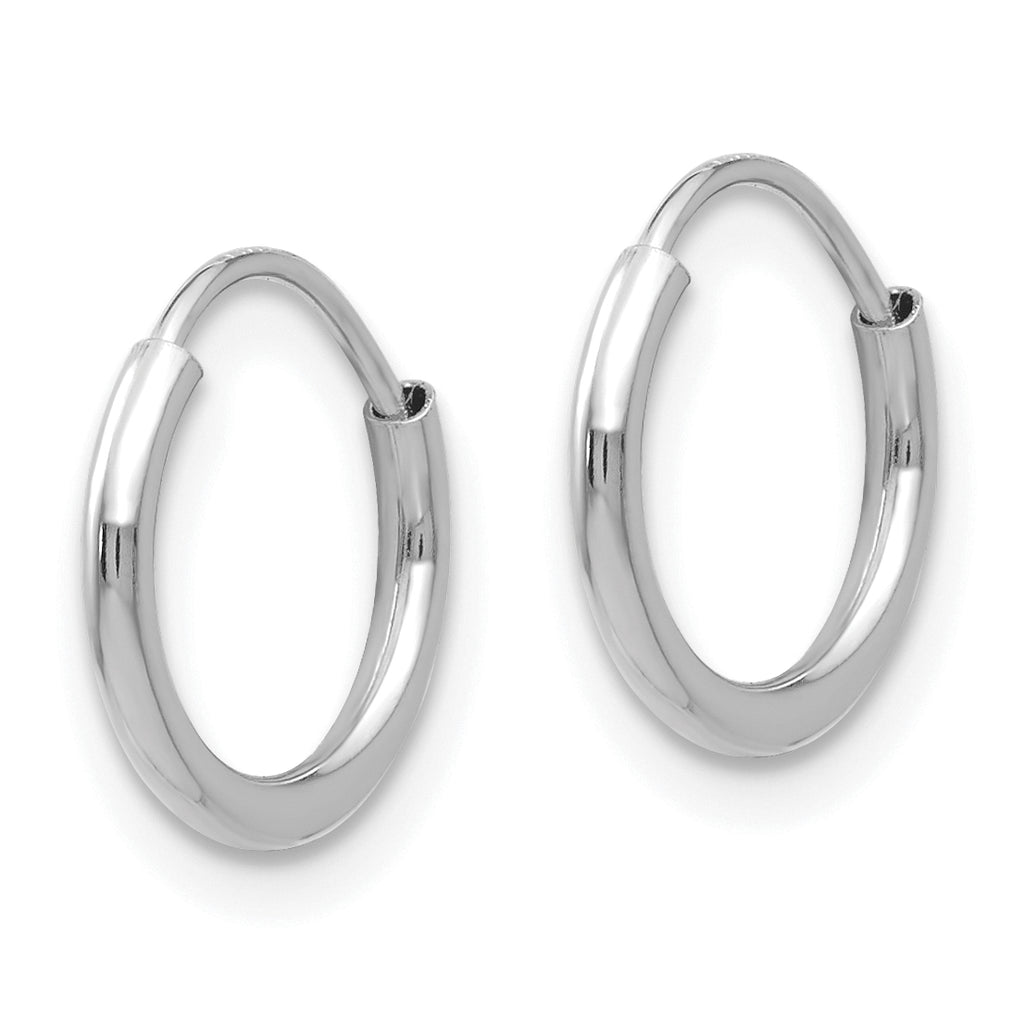 Sophia Jewelers 14K White Gold Children's Polished Hoop Earring Set