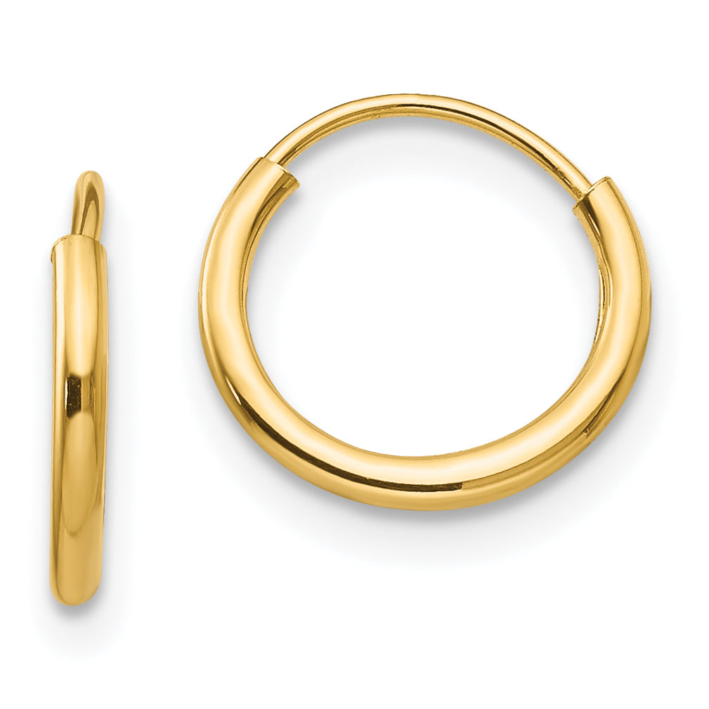 Children's Endless Hoop Earring Set in 14K Yellow Gold