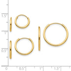 Children's Endless Hoop Earring Set in 14K Yellow Gold