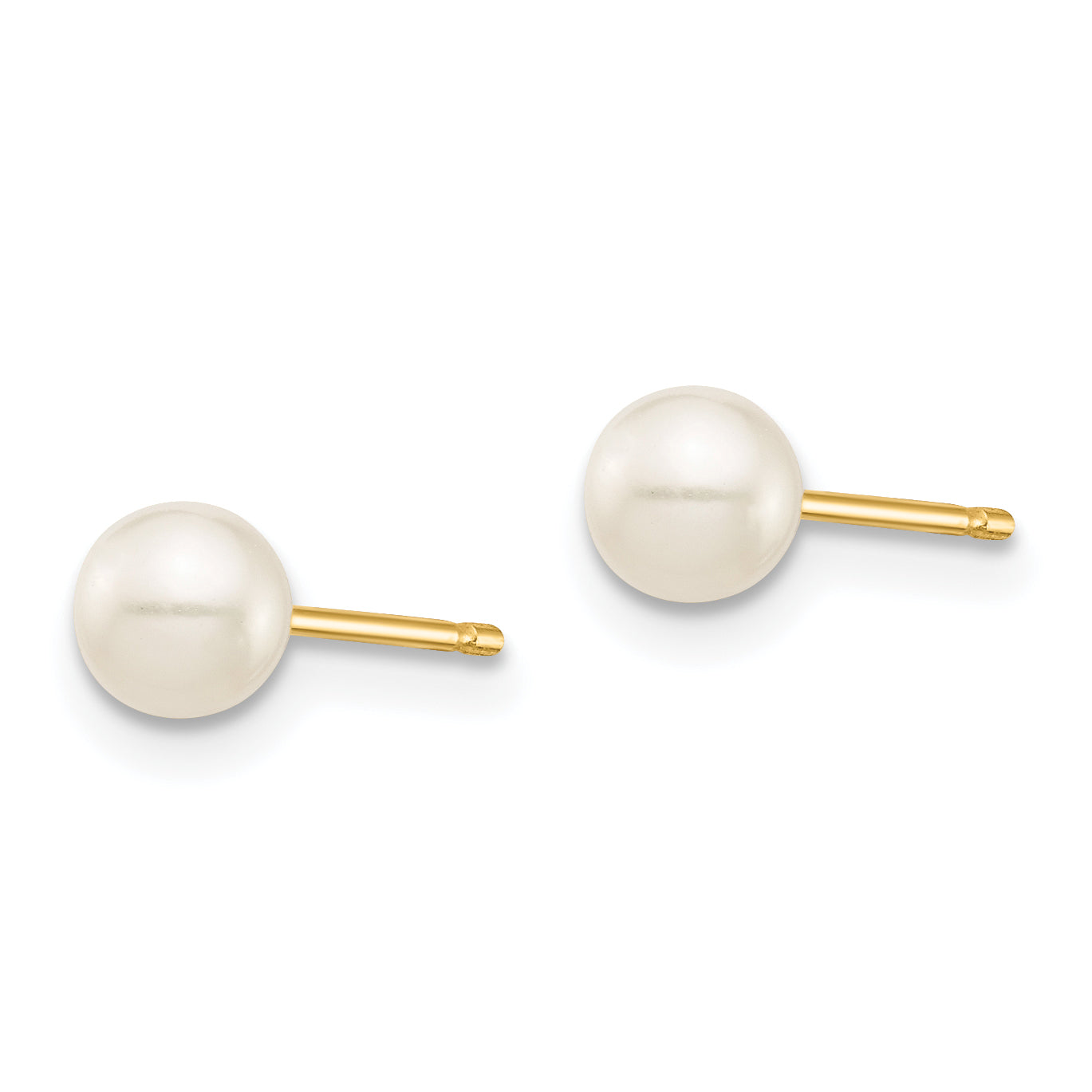 14K Gold Freshwater Pearl Stud Earrings with Polished Finish for Women Secondary image