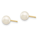 14K Gold Freshwater Pearl Stud Earrings with Polished Finish
