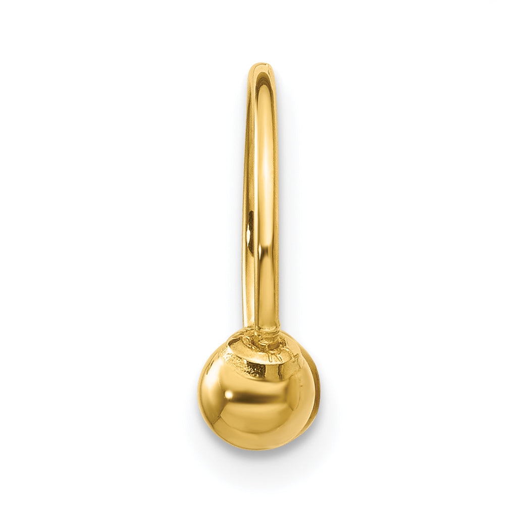Half Hoop Single Earring in 14K Yellow Gold, 12mm