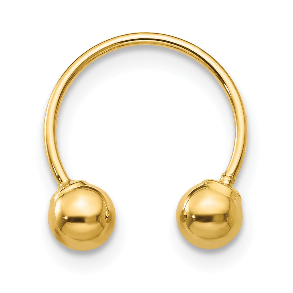 14k Madi K Single Beaded Half Hoop Screwback Earring Main image