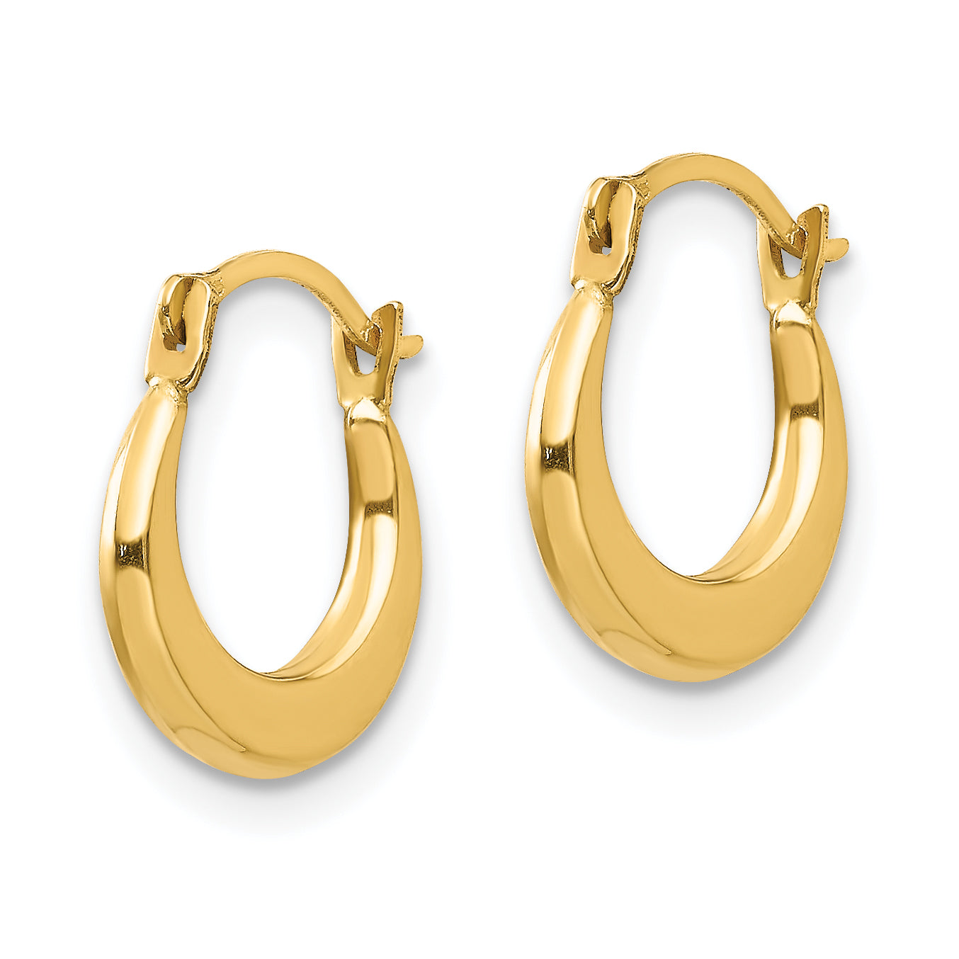 Small Polished Hoop Earrings in 14K Yellow Gold Secondary image