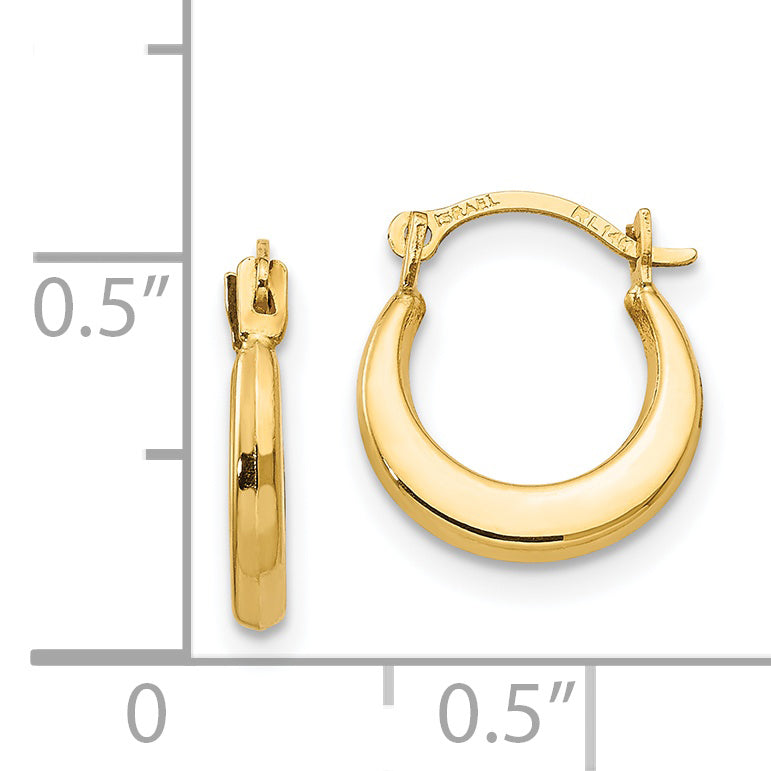 Small Polished Hoop Earrings in 14K Yellow Gold