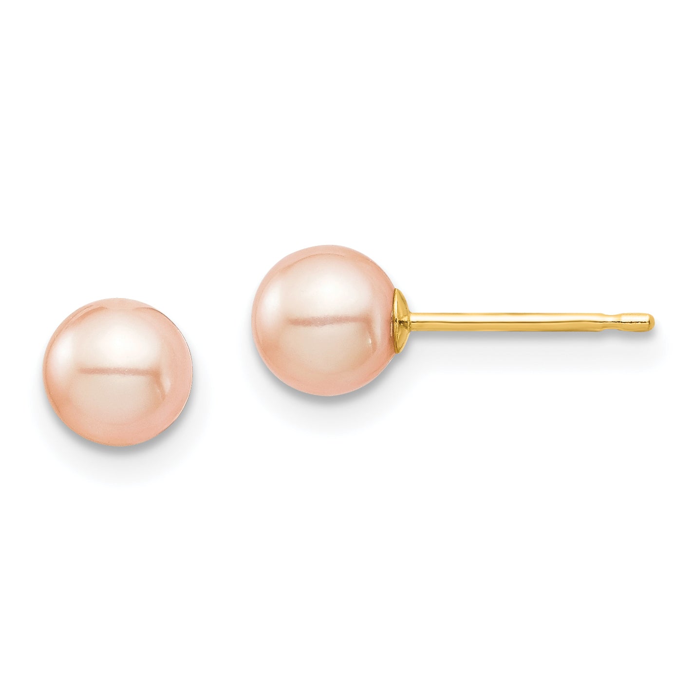 14K Madi K 5-6mm Pink Round FW Cultured Pearl Stud Post Earrings Main image