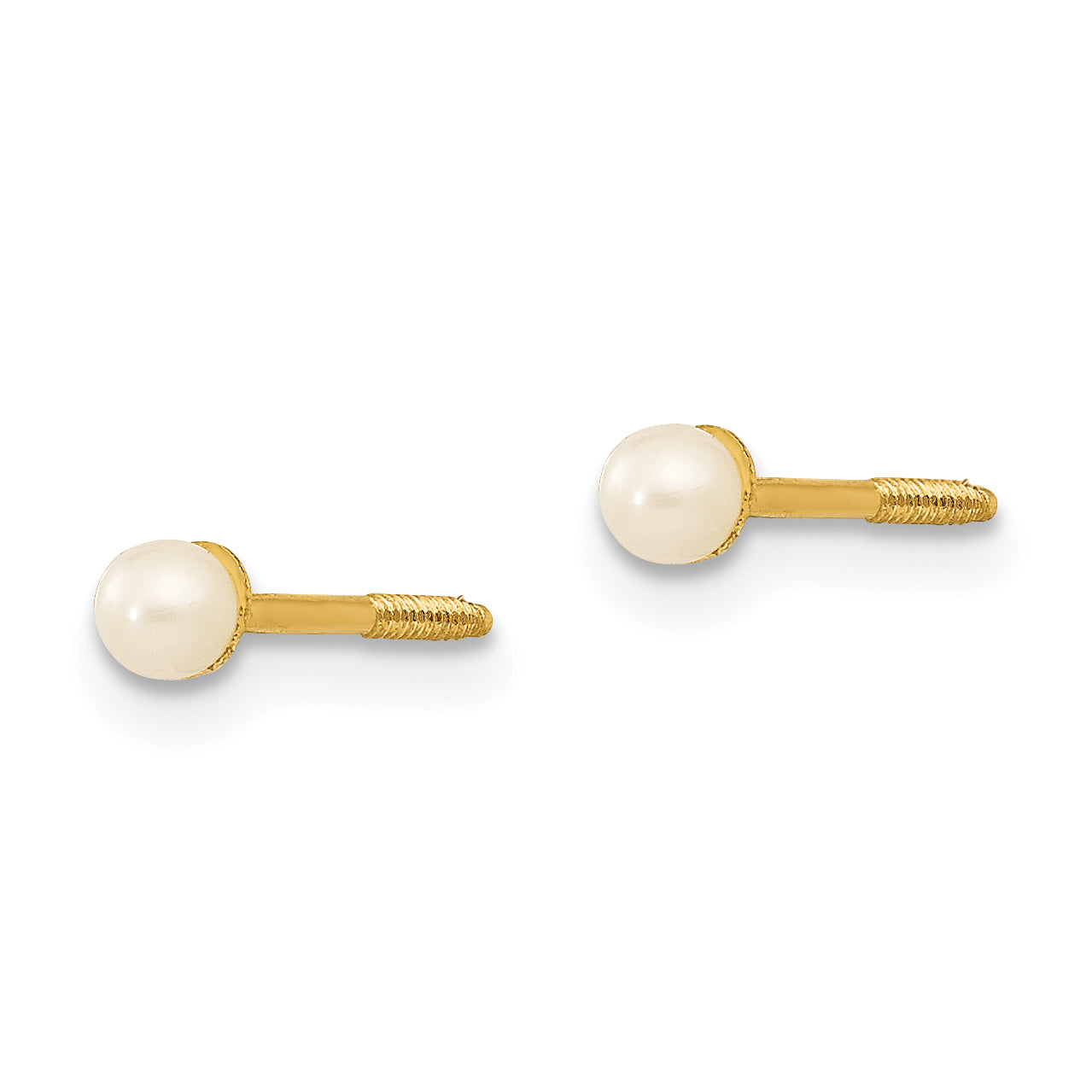 14K Gold Freshwater Pearl Earrings with Polished Finish for Women Secondary image