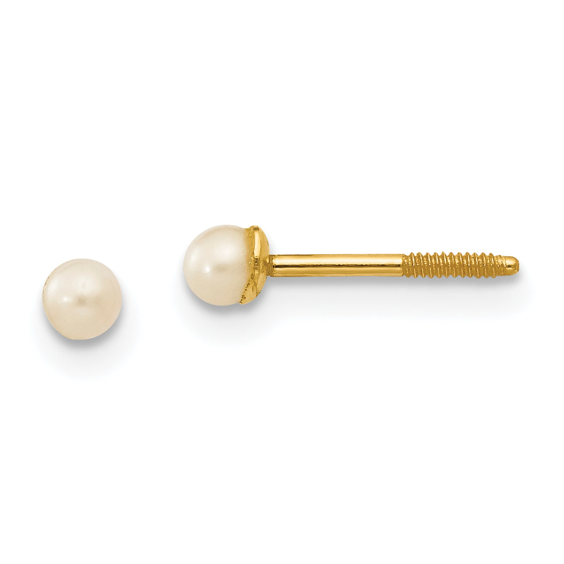14k Madi K 2-3mm Button Freshwater Cultured Pearl Screwback Post Earrings Main image