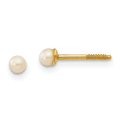 14k Madi K 2-3mm Button Freshwater Cultured Pearl Screwback Post Earrings