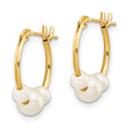 Freshwater Pearl Hoop Earrings in 14K Yellow Gold