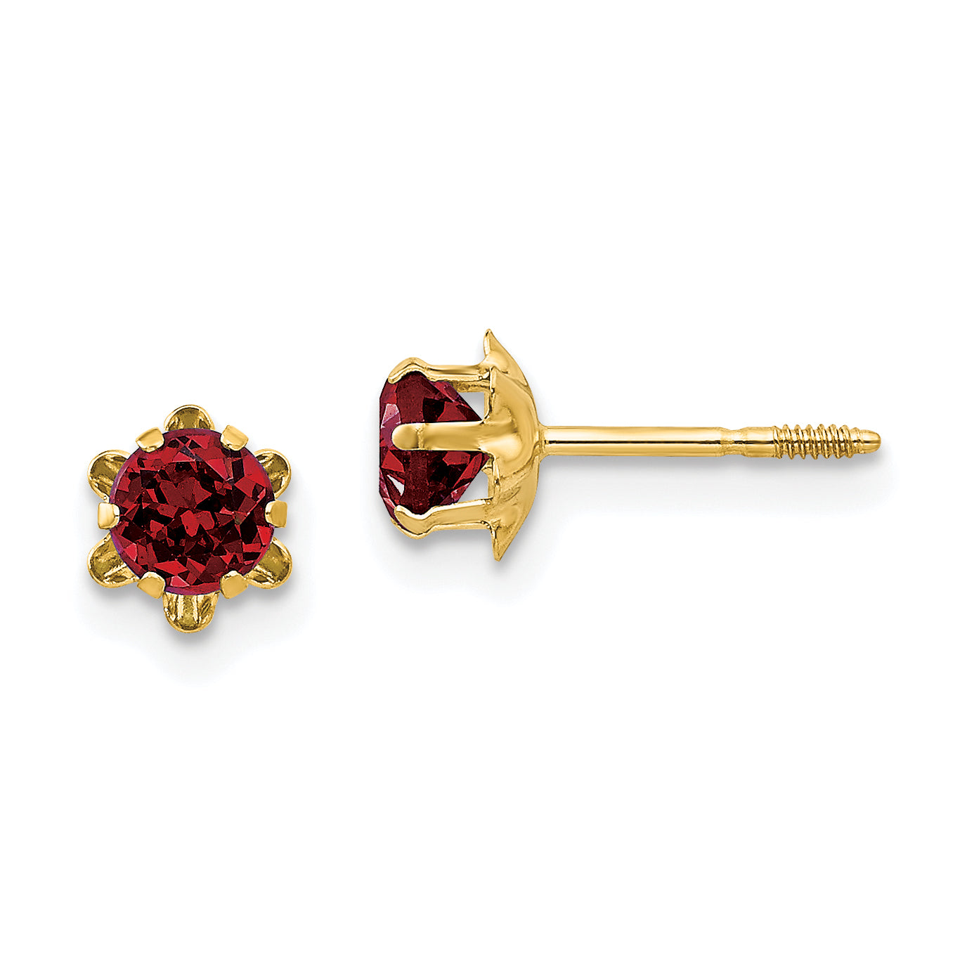 14k Madi K 4mm CZ Birthstone (Jan) Screwback Earrings Main image
