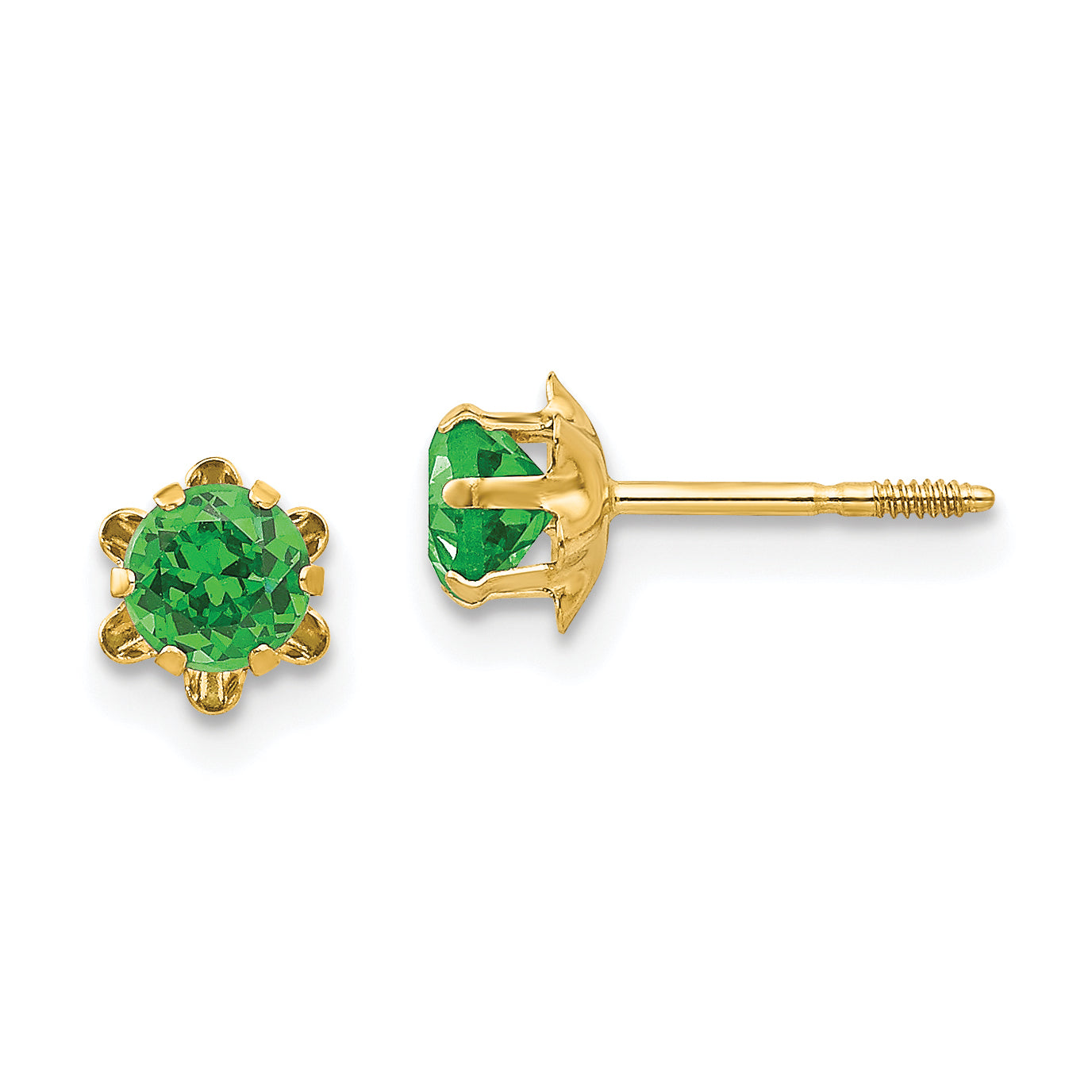 14k Madi K 4mm CZ Birthstone (May) Screwback Earrings Main image