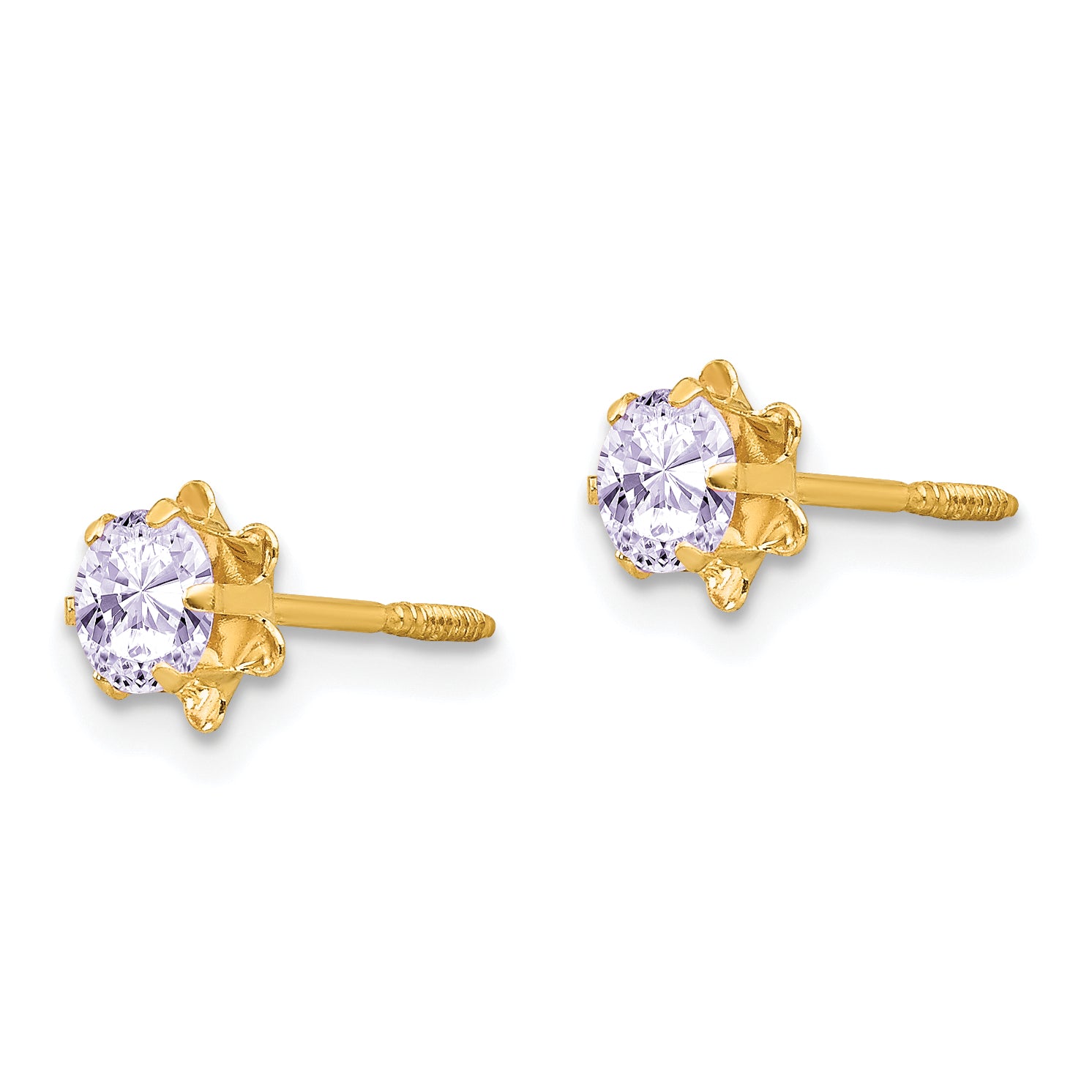 Sophia Jewelers 14K Gold June Birthstone CZ Stud Earrings Secondary image