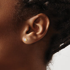 14k Madi K 4mm CZ Birthstone (Jun) Screwback Earrings