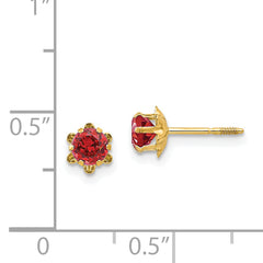 14k Madi K 4mm CZ Birthstone (Jul) Screwback Earrings