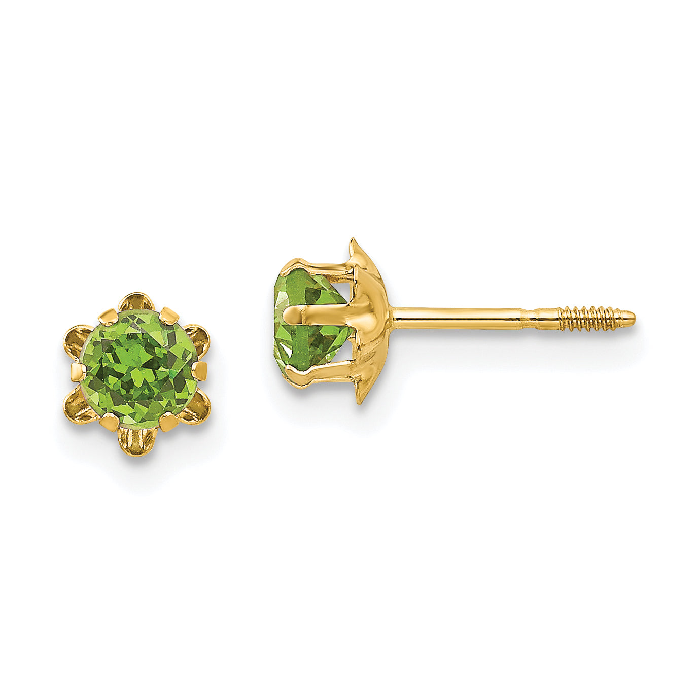 14k Madi K 4mm CZ Birthstone (Aug) Screwback Earrings Main image