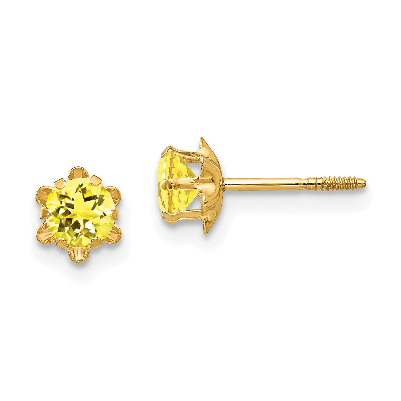 14k Madi K 4mm CZ Birthstone (Nov) Screwback Earrings Main image