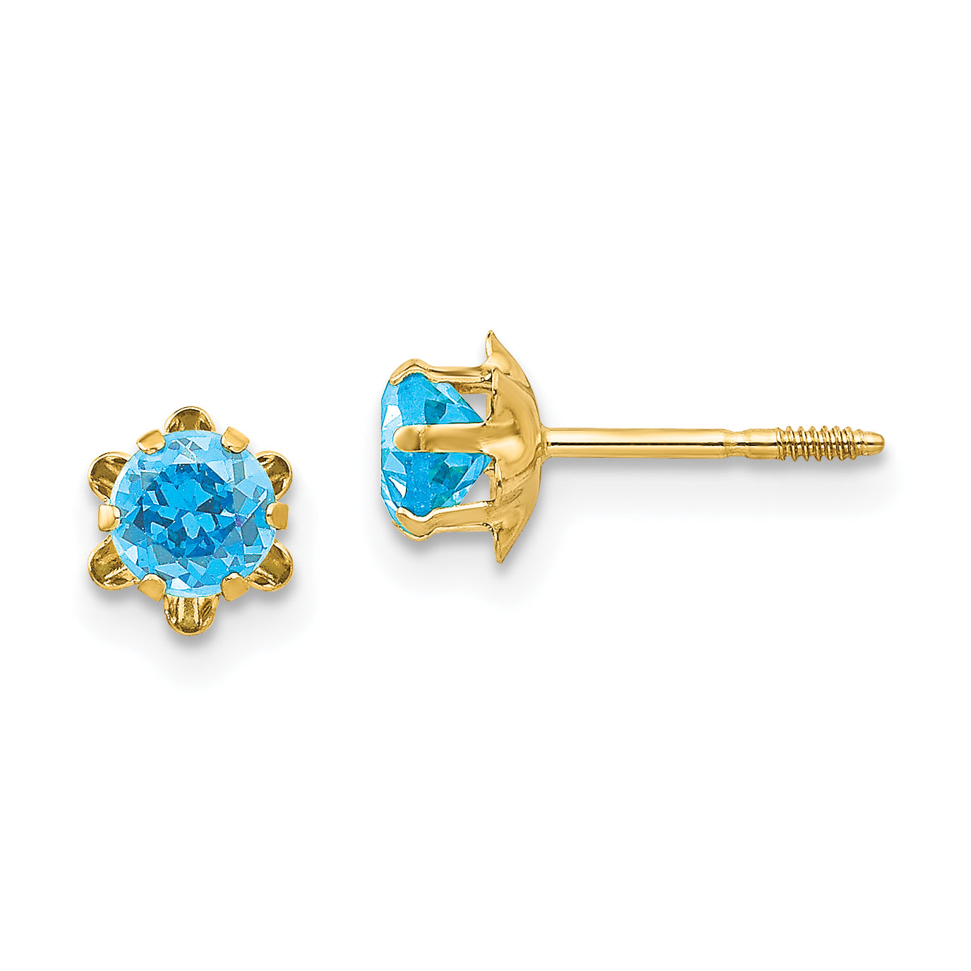 14k Madi K 4mm CZ Birthstone (Dec) Screwback Earrings Main image