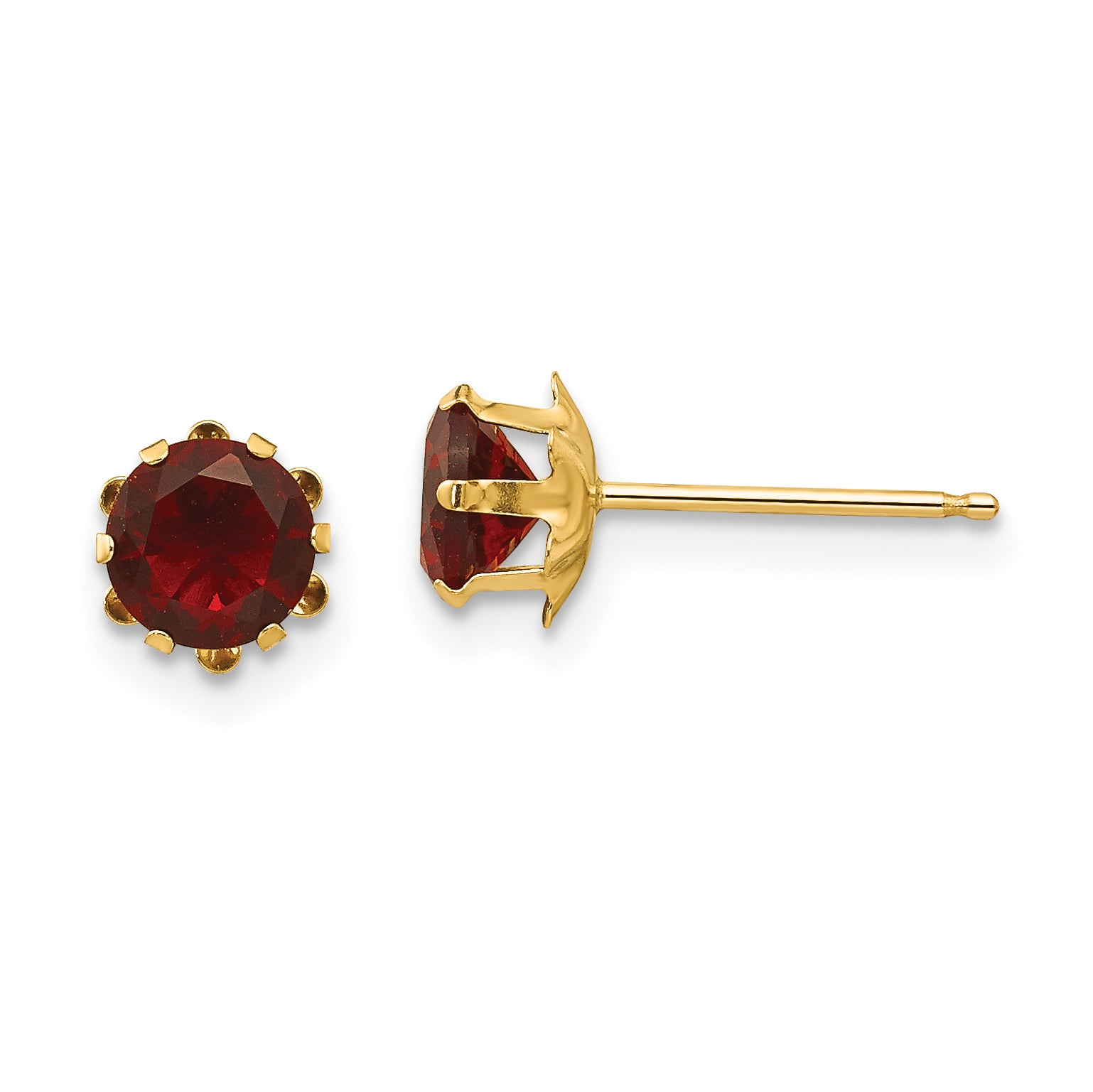 14k Madi K 5mm CZ Birthstone (Jan) Earrings Main image