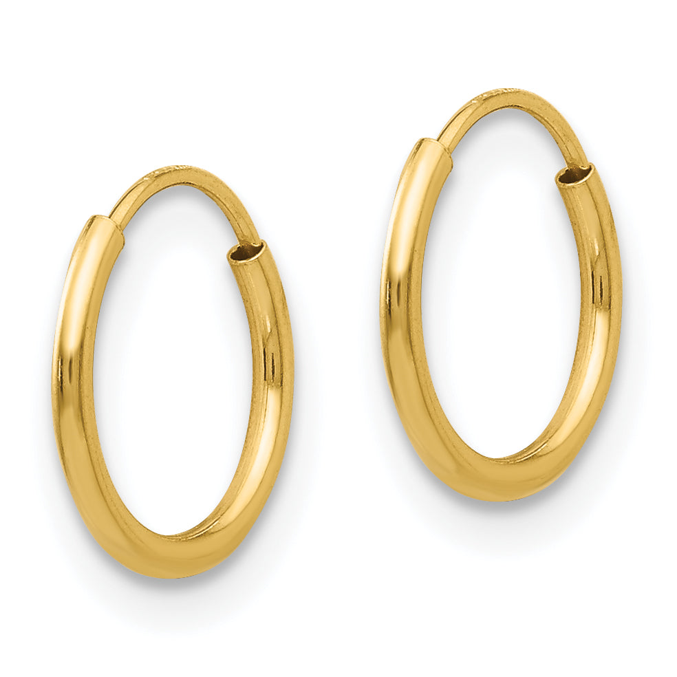 14K Gold Endless Hoop Earrings with Polished Finish Nickel Free Secondary image