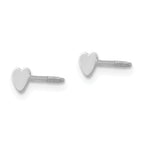 Tiny Heart Screwback Stud Earrings in 14K White Gold