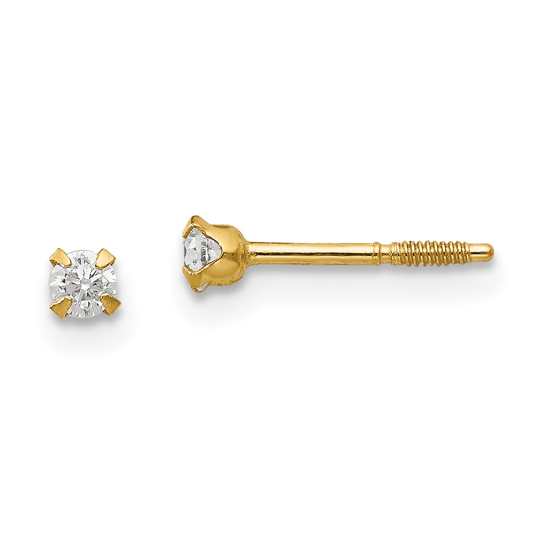 14k Madi K 2.25mm CZ Baby Earrings Main image