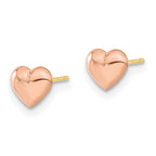 Children's Heart Post Earrings in 14K Rose Gold