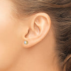 14K Gold April Birthstone CZ Stud Earrings Elegant Polished Finish