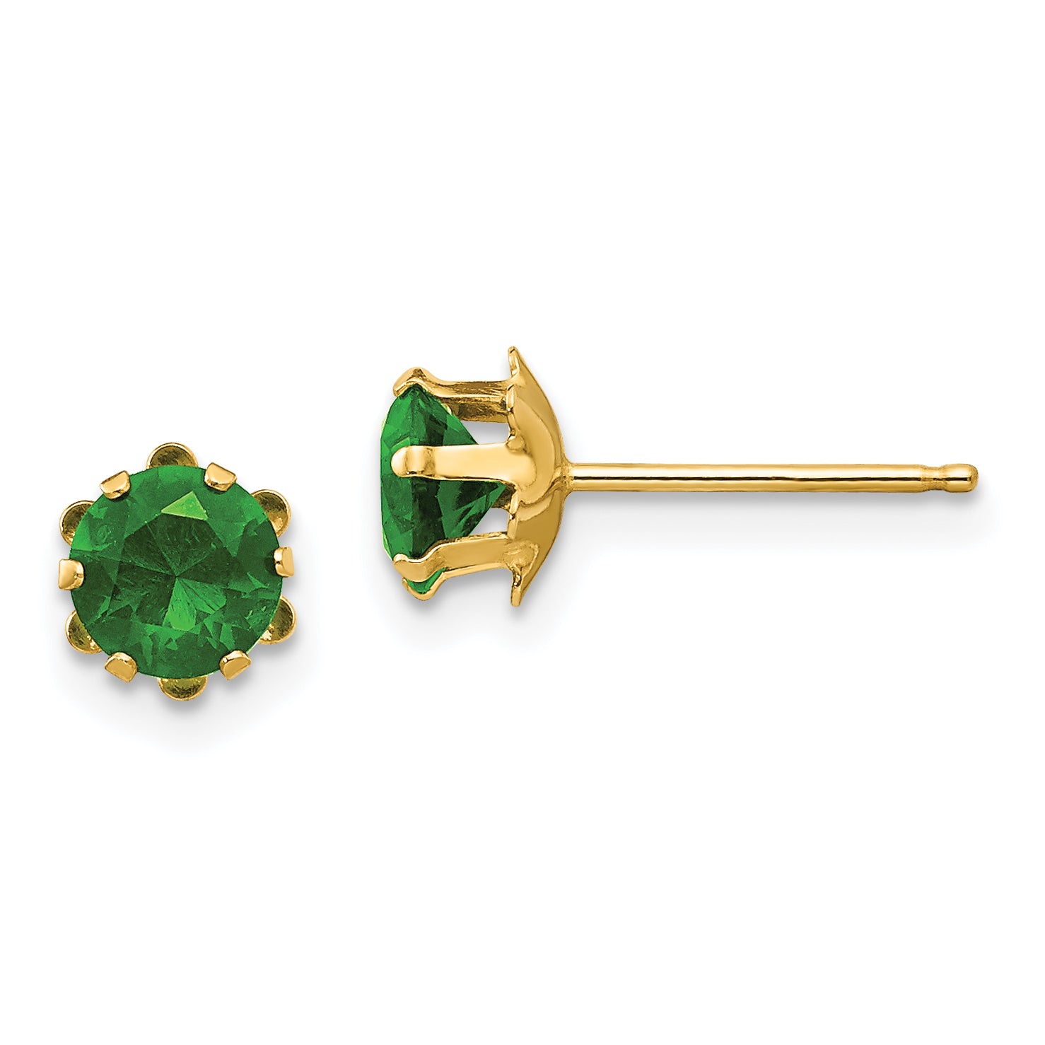 14k Madi K 5mm CZ Birthstone (May) Earrings Main image