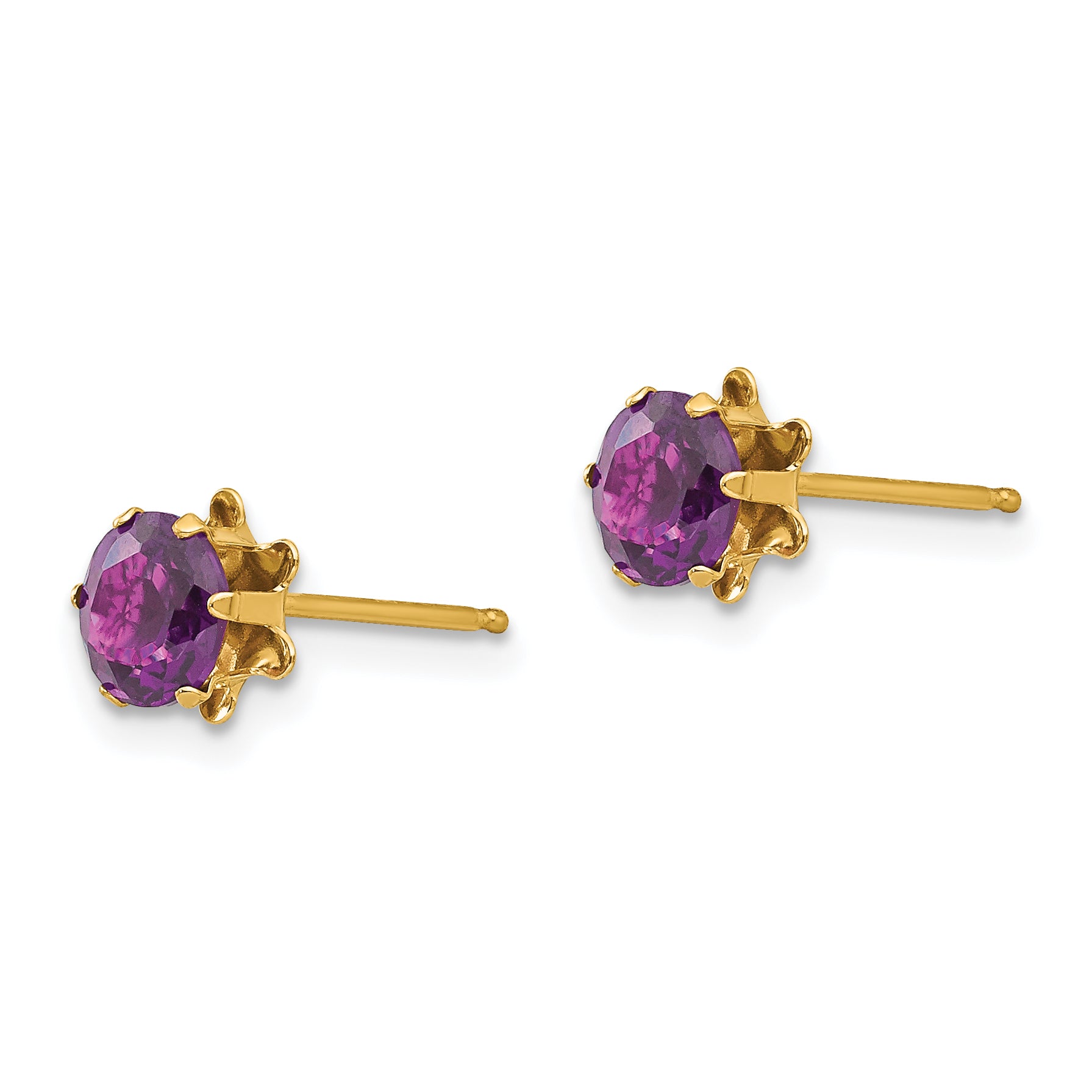 14K Gold June Birthstone Earrings with CZ Elegance by Sophia Secondary image