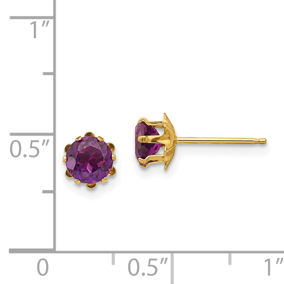 14k Madi K 5mm CZ Birthstone (Jun) Earrings