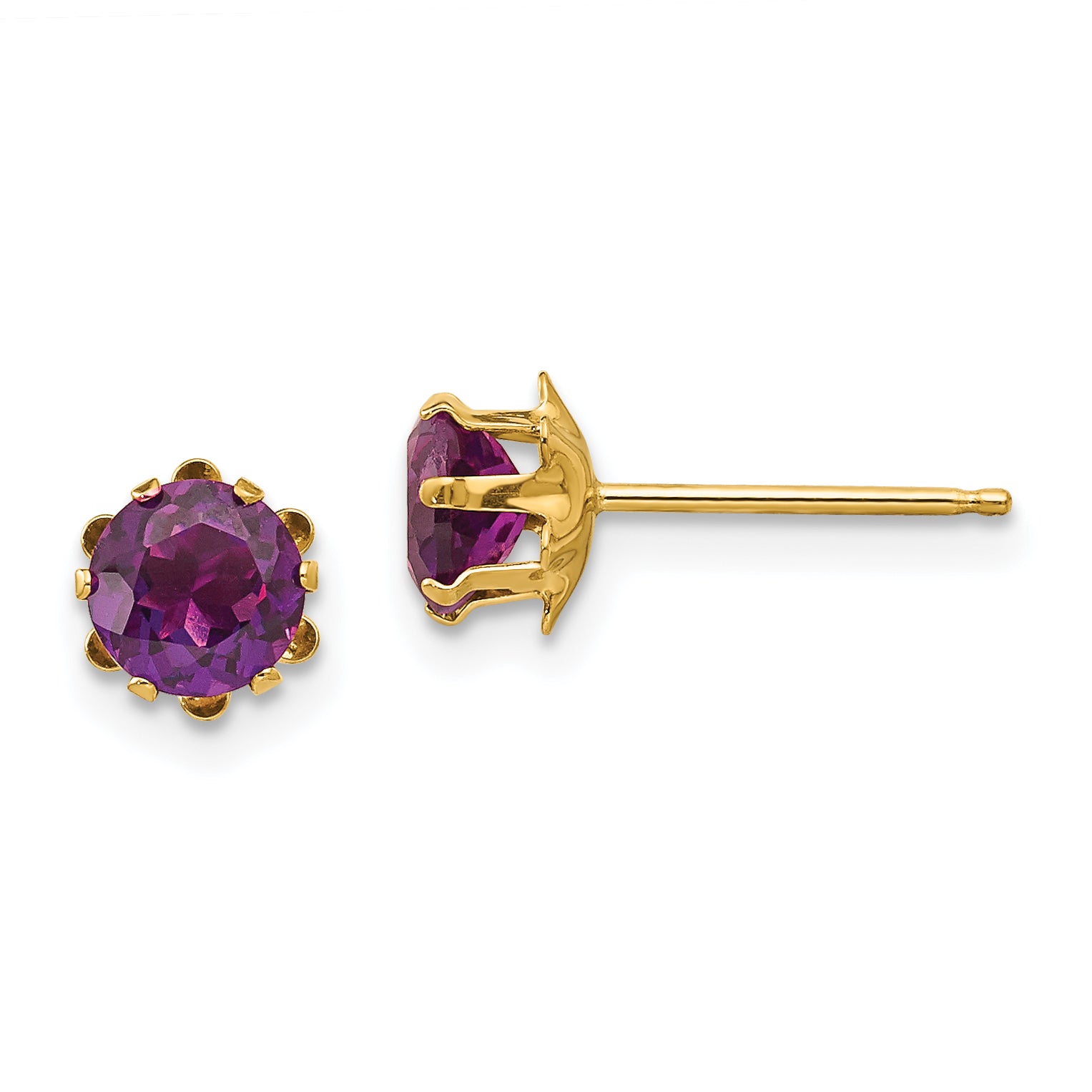 14k Madi K 5mm CZ Birthstone (Jun) Earrings Main image