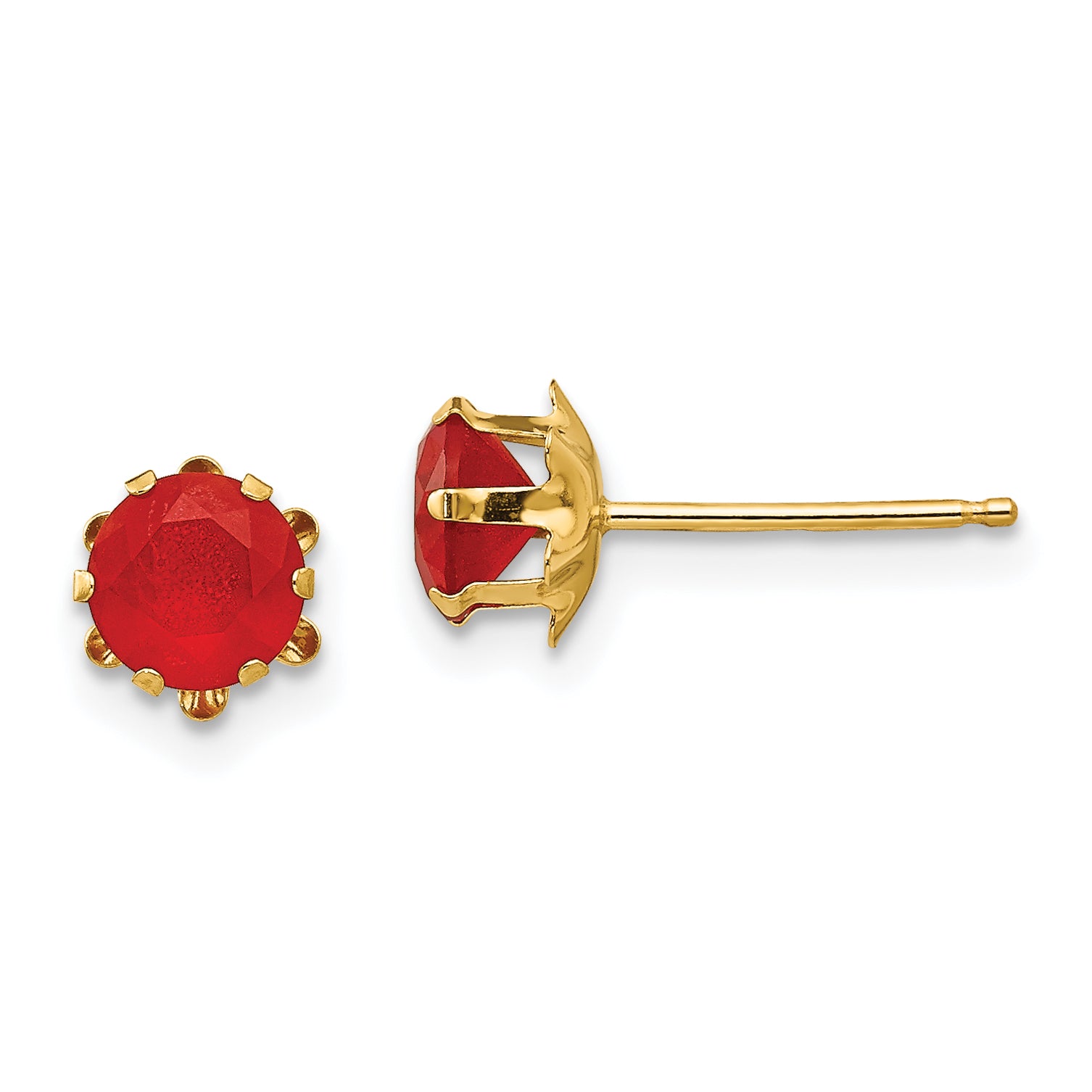 14k Madi K 5mm CZ Birthstone (Jul) Earrings Main image