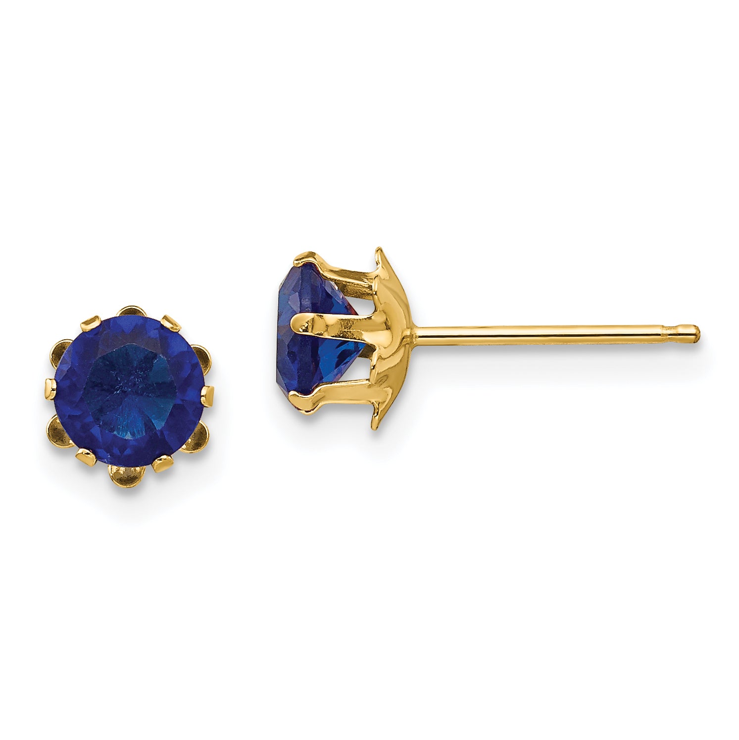 14k Madi K 5mm CZ Birthstone (Sep) Earrings Main image