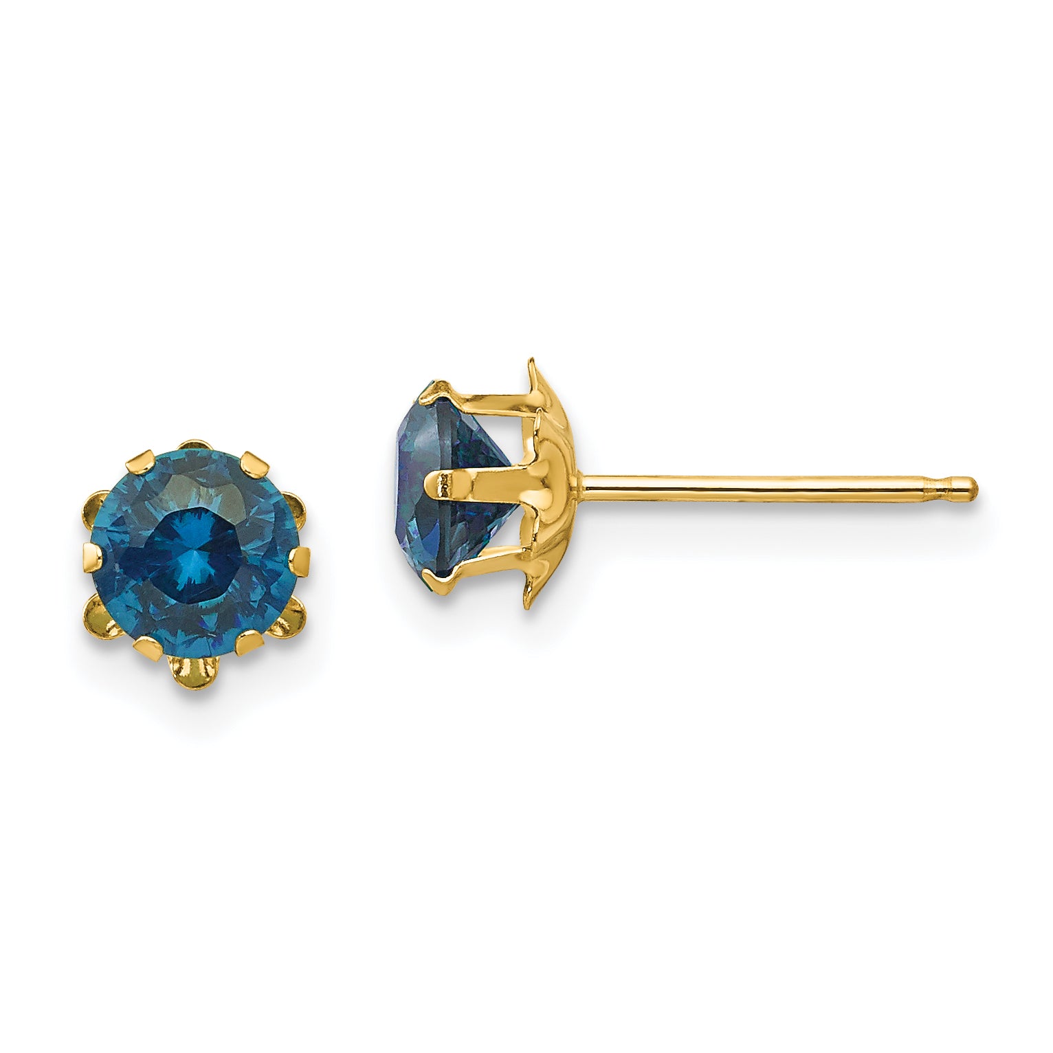 14k Madi K 5mm CZ Birthstone (Dec) Earrings Main image