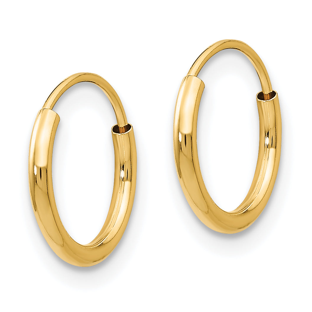 14K Gold Endless Hoop Earrings with Polished Nickel-Free Finish Secondary image